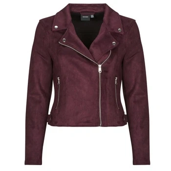 Image of Vero Moda VMJOSE women&#039;s Leather jacket in Bordeaux