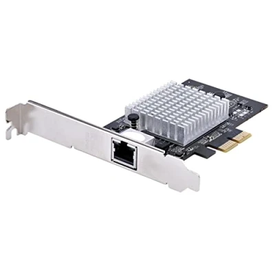Image of StarTech.com 1 Port 10Gbps PCIe Network Adapter Card, for PC/Server, Six Speed Ethernet w/Jumbo Frame Support, NIC/LAN Interface, 10GBASE T/NBASE T (ST10GSPEXNB2), Black