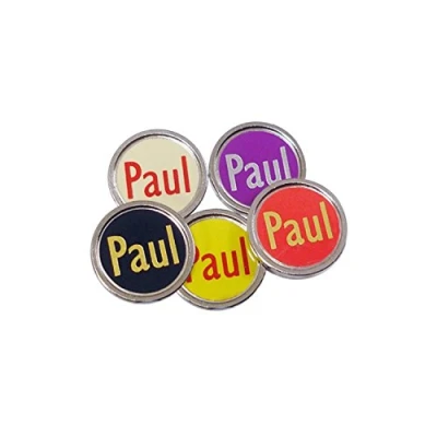 Image of Best Impressions Personalised Flat Golf Ball Markers (Silver Coloured, Mixed Colours)