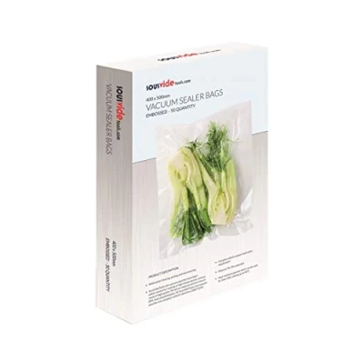Image of SousVideTools Vacuum Sealer Bags Pack of 50 40cm x 50cm Embossed Food Storage Sous Vide Cooking, Freezing &amp; Microwaving [SVT 06007]