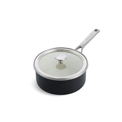 Image of KitchenAid Steel Core Enamel Matte Black 20cm Saucepan