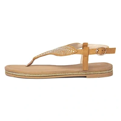 Image of DUNLOP Womens Sparkly Beaded Strappy Sandals Amy Tan UK 6