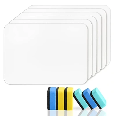 Image of 6 PCS Small White Boards 9X12 Inch Double Sided Dry Erase Lapboard Mini Kid Whiteboard with Erasers for Kids, Students, Teacher, Classroom, Home, Office CP0506