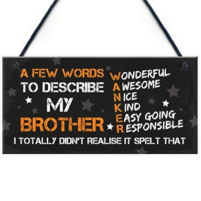 Image of RED OCEAN FUNNY Gift For Your Brother Hanging Plaque Birthday Gifts Him Keepsake Family
