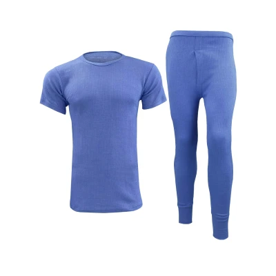 Image of 989Zé ENZO Thermal Underwear Set Long Sleeve Tops Johns T Shirt Winter Ski Wear Thermals Thml Shortsleeve Suit Blue L