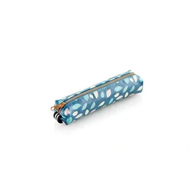 Image of Miquelrius Mini Pencil Case, Includes Elastic Rubber, Zip Closure, Case Size 190 x 25 40 mm, Autumn Leaves Design