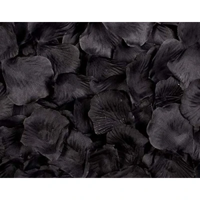Image of Best Artificial Silk Rose Petals Flower Confetti Wedding Bridal Valentine Arrangement Engagement Party Decoration (Black, 500)