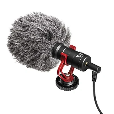 Image of Boya MM1 Universal Camera Microphone Super Cardioid Shotgun with Shock Mount for Camera, Consumer, Camcorder iPhone, Android Smartphones