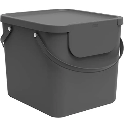 Image of Rotho Albula Waste Separation System 40 L for the Kitchen, Plastic (PP) BPA , Anthracite, L(40.0 x 35.8 34.0 cm)