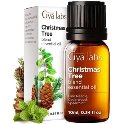 Image of Gya Labs Christmas Tree Essential Oil Blend for Diffuser Oils Aromatherapy, Holiday &amp; DIY 100% Pure Natural of Pine Needle, Cedarwood Spearmint (10ml)