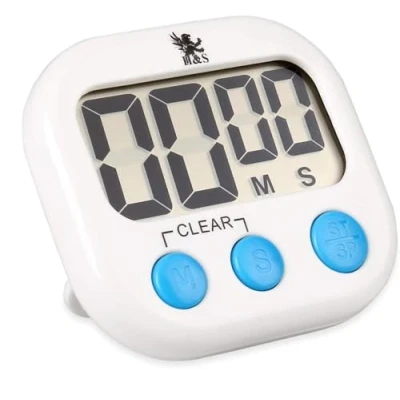 Image of H&amp;S Kitchen Timer Digital Cooking Magnetic Countdown Clock Large LCD Screen Loud Alarm