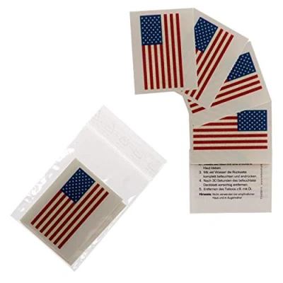 Image of America Temporary Tattoo Set Fan Flag 2018 (25 x Tattoos)