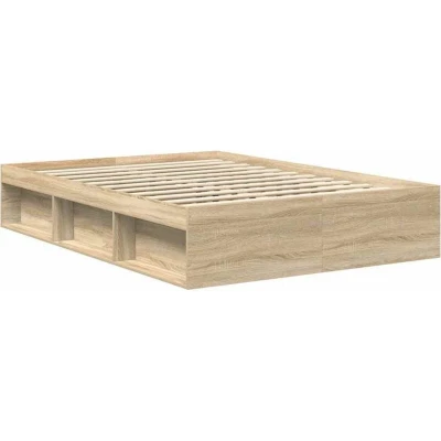 Image of vidaXL Bed Frame without Mattress Sonoma Oak 160x200 cm