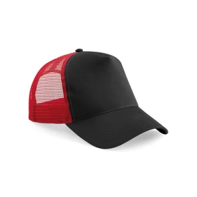 Image of Beechfield B640 Snapback Trucker Black/Classic Red