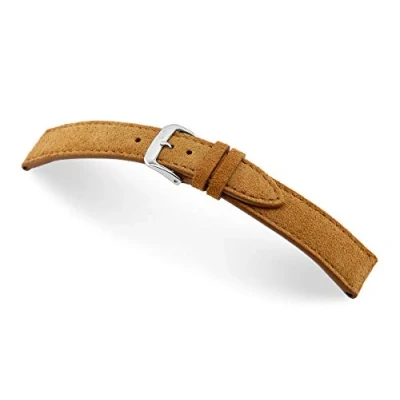 Image of RIOS1931 Franklin 22mm Vintage Velour Classic Watch Strap Handmade in Germany Light Brown