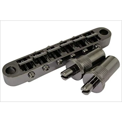 Image of Gotoh GE103B T Tune O Matic Style Guitar Bridge with Large Metic Stud Posts, Black