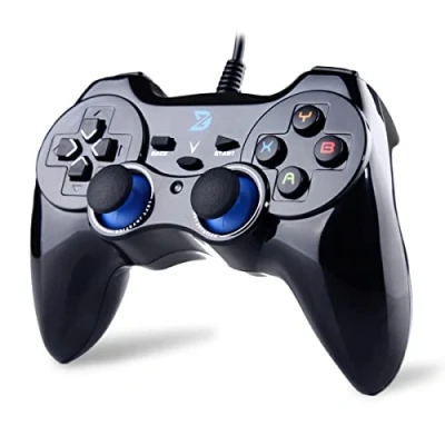 Image of ZD V+ Vibration Feedback USB Wired Gamepad Controller Joystick Support PC(Windows XP/7/8/8.1/10) &amp; PS3 Android (PS architecture) [Black]