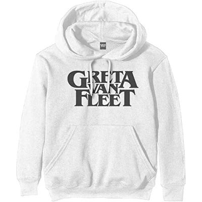 Image of Greta Van Fleet Hoodie Band Logo Official Unisex White Pullover XXL