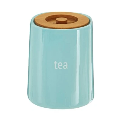 Image of Premier Housewares 722696 Fletcher Tea Canister Blue , H14 x W12 D12cm