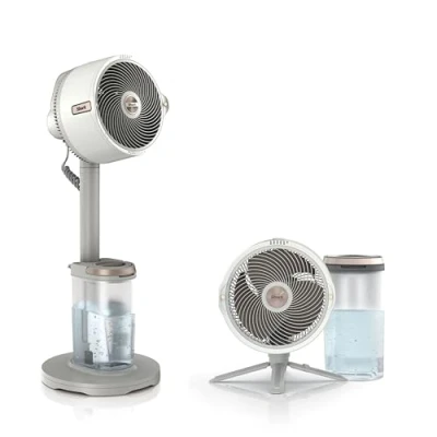Image of Shark FlexBreeze Pro Mist Cordless Indoor &amp; Outdoor Fan with Misting System, Up to 20m Reach, 24hr Runtime, Pedestal Table Fan, 5 Speeds, Quiet, Remote Control, Dove FA300WHUK