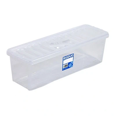 Image of Whatmore Crystal Deep Shelf Box and Lid, Clear (Holds 36 DVDs)