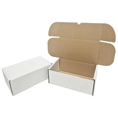 Image of W.E. Roberts Postal Boxes White Cardboard for posting 25x15x10cm (10&quot;x6&quot;x4&quot;) Parcel box, shipping boxes, Small (Pack of 5)