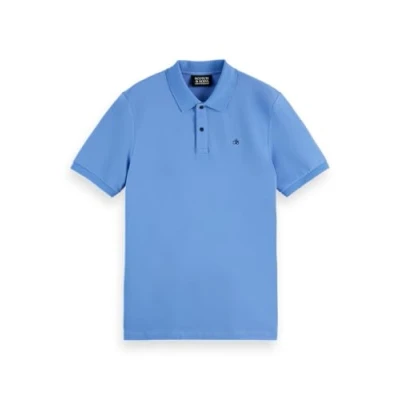 Image of Scotch &amp; Soda Men&#039;s Logo Polo Shirt, Blue Bonnet, M