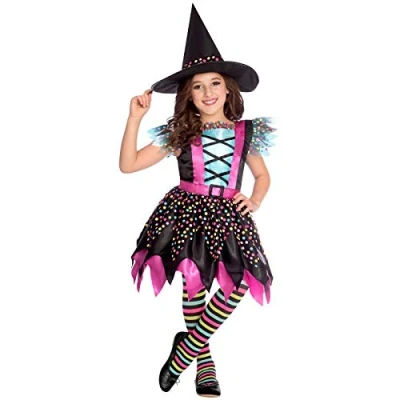 Image of (9905255) (PKT++) Child Girls Spot Witch Costume Dress (3 4yr)