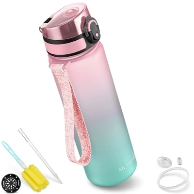 Image of My Vesperbox Minny 750 ml Children&#039;s Leak Proof Water Bottle with Straw or Strainer Lightweight Tritan BPA Free for Nursery, School