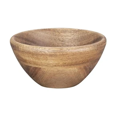 Image of Olympia Acacia Wood Bowl 100x50mm Heavy Duty, Durable, Easy Clean, Stylish Hotel Restaurant Café Pub Bistro Salad Snacks Food Dining Serving