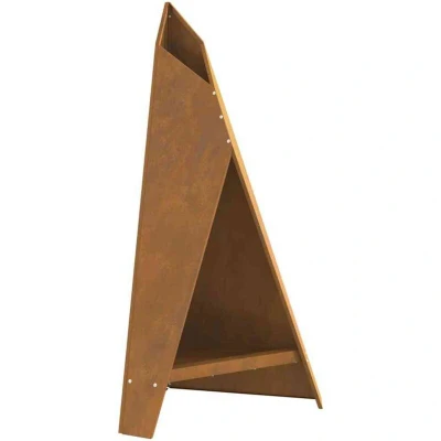 Image of vidaXL Fire Pit Pyramid Black 58x36x100 cm Steel