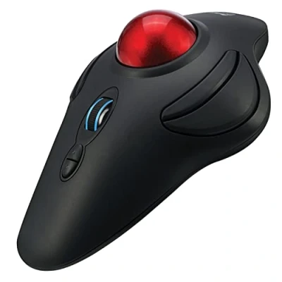 Image of Adesso 2.4Ghz Wireless Programmable Ambidextrous Ergonomic Trackball Mouse, with, Black, iMouse T40