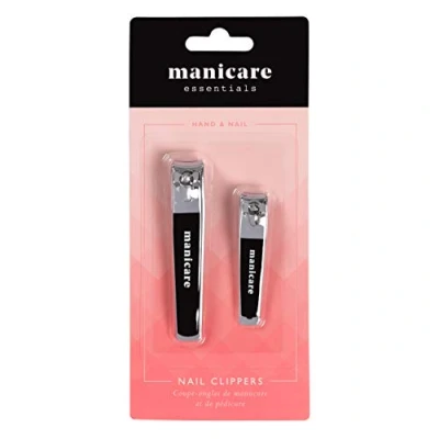 Image of Manicare Nail Clippers, Pack Of 2, Stainless Steel Small And Medium Clippers For Precisie Trimming Toenails Fingernails, Professional Blade, Perfect Home Or Salon Manicures Pedicures