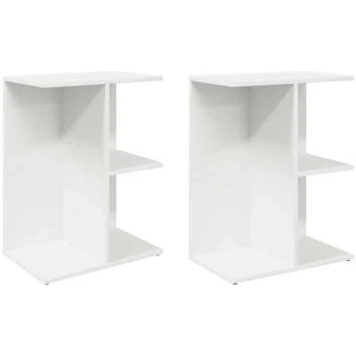 Image of vidaXL Bedside Tables 2 pcs White 46.5x29x61 cm Engineered Wood