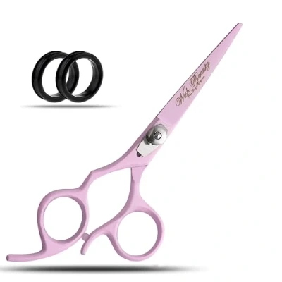 Image of Left Handed Hairdressing Scissors Hair Scissor, Wishbeauty Professional Sharp Hand Barber 6.5 Lefty Cutting Scissors, Hairdresser Salon Haircut (Pink)