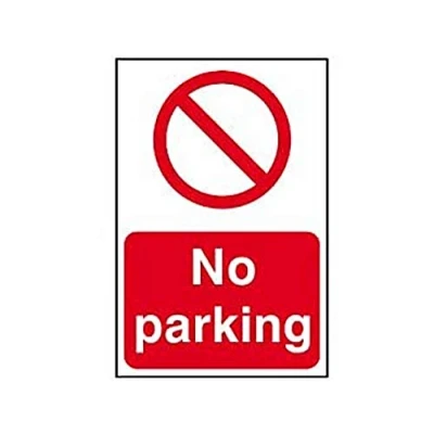 Image of Scan SCA0605 Self adhesive PVC sign No parking 200 x 300mm, White