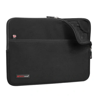 Image of TECHGEAR Tablet Sleeve for Apple iPad Pro 13&quot; (M4) 2024, Air (M2), 12.9&quot;, Slim Neoprene Zipped Protective Case Cover Anti Shock Bubble Interior [Sentinel 13] [Black]