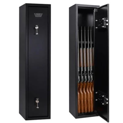 Image of WestWood Luxury 6 Gun Security Lockable Safe Cabinet Storage Scoped Shotgun Rifle Firearm With Locks Heavy Duty Steel Black