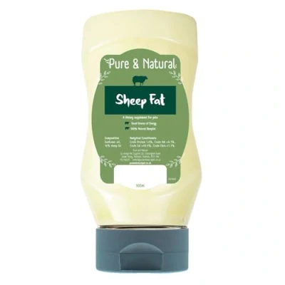 Image of Pure &amp; Natural Liquid Sheep Fat for Dogs Cats, 300ml Dog Food Topper Supplement, Weight Gainer Dogs, promotes Gut Health and Itchy Skin Relief, Cat