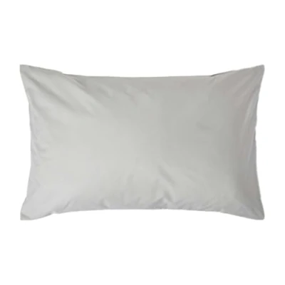 Image of HOMESCAPES Silver Grey Pure Egyptian Cotton Pillowcase Standard Size 200 TC 400 Thread Count Percale Equivalent Housewife Pillow Case