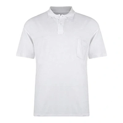 Image of Kam Poly Cotton Soft Fabric Plain Basic Polo Shirt in 8 Colors, Size 2XL to 8XL White