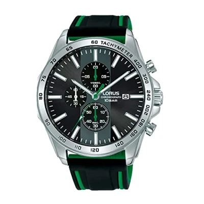 Image of Lorus Men Analog Quartz Watch with Silicone Strap RM349GX9