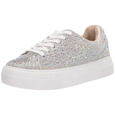 Image of Betsey Johnson Women&#039;s Sidny Sneaker, Rhinestone, 3.5 UK