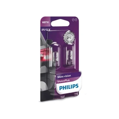 Image of Philips 12040VPB2 Light Bulbs Glass Base WBT10 Pack of 2 in Blister