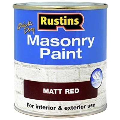 Image of RUSTINS Masonry Paint Matt Red 250ml