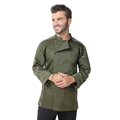 Image of Chef Works Men&#039;s Mojave Coat, Olive, XL