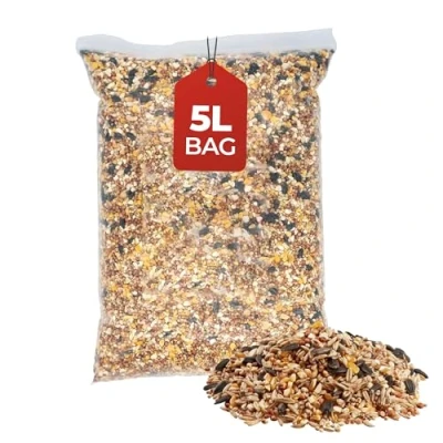 Image of Beewarm Premium Wild Bird Food 5L Bag No Mess Seeds Mix for Garden Birds High Energy, Feed (5L, Mix)