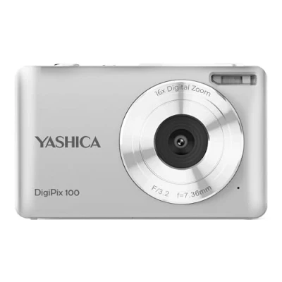 Image of Yashica DigiPix 100 Digital Camera, FHD 1080P Camera for Photography, Point and Shoot with 16X Zoom, Supports Micro SD Cards, Mini Teen Girls Boys Silver