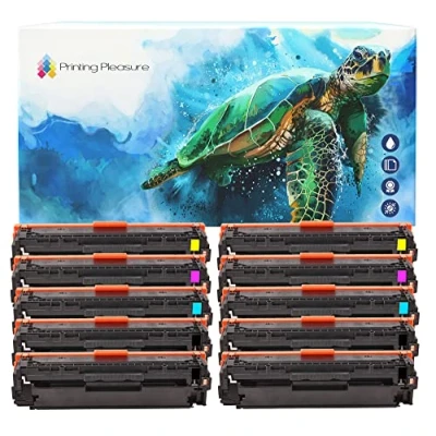 Image of Printing Pleasure Set of 10 Compatible Laser Toner Cartridges for HP LaserJet Pro 200 Color M251 n/nw MFP M276 Canon LBP7110CW MF8230CN MF8280CW CF210X CF211A CF213A CF212A 131X 131A 731
