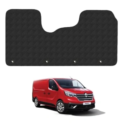 Image of Rubber Floor Mats for the Renault Trafic (2014+) UK Models Custom Van Accessory Tailored fit Heavy Duty, Waterproof &amp; Anti Slip Work with Clips